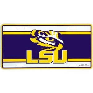 LSU Tigers NCAA Team Stripe License Plate